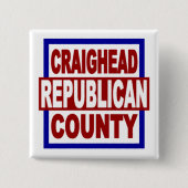 Craighead County Repubican 2 x 2" Square Button (Voorkant)