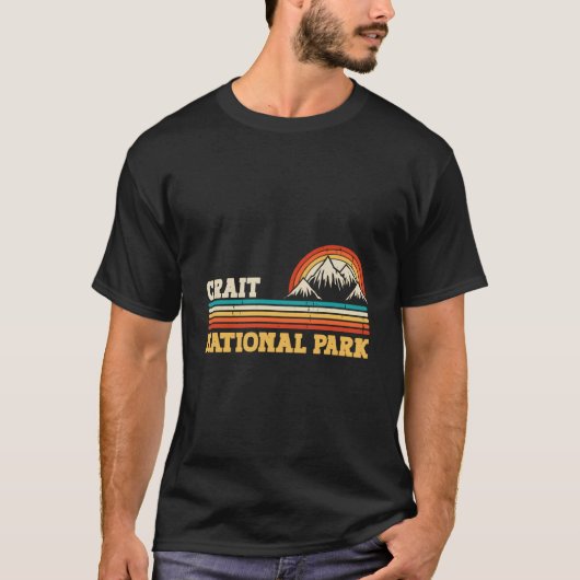 Crait National Park Mountain Trees Sun Camg Hiking T-shirt (Voorkant)