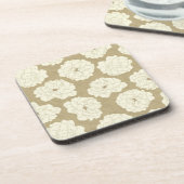 Cram Rozen op Golden Beige - naadloos patroon. Bier Onderzetter (Linkerzijde)