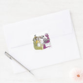Crammed In, Jane Austen, Pride en Prejudice Vierkante Sticker (Envelop)