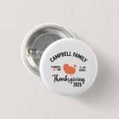 Crampbell Familie 2025 Thanksgiving Kerstmaal  Ronde Button 3,2 Cm (Voorkant /achterkant)