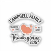 Crampbell Familie 2025 Thanksgiving Kerstmaal  Sticker (Voorkant)