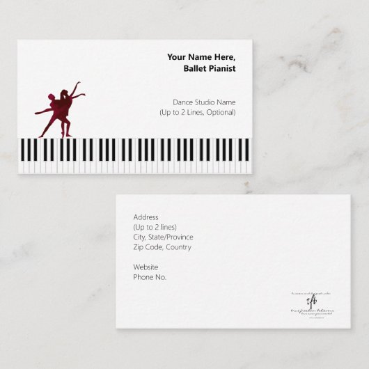 Cran. Reds I PDD White Ballet Pianist Visitekaartje (Voorkant / Achterkant)