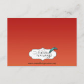 Cranberries op Oranje Stripe Wedding Hotel Tussenv Informatiekaartje (Achterkant)