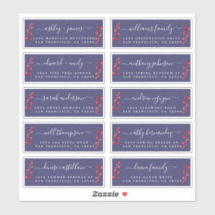 Cranberries Sprig Wedding Guest Adresetiketten Sticker