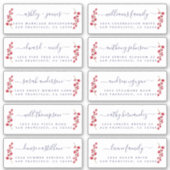 Cranberries Sprig Wedding Guest Adresetiketten Sticker (Voorkant)