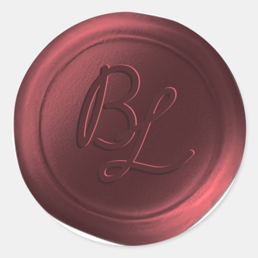 Cranberry 2 Letter Monogram Waszegel Stickers (Voorkant)
