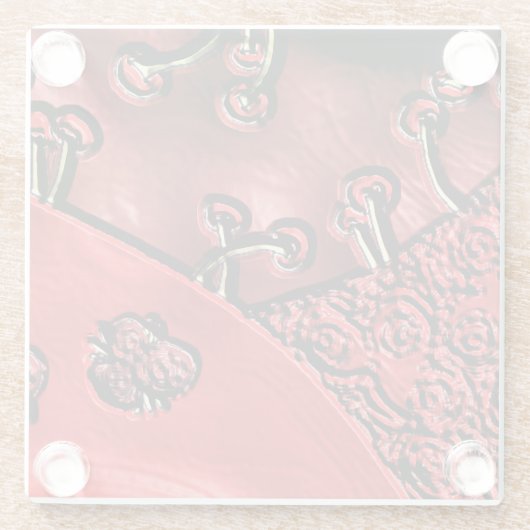 Cranberry Bazaar  Glazen Onderzetter (Achterkant)