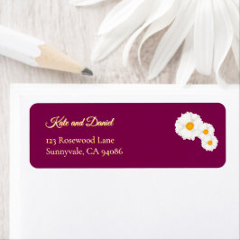 Cranberry Bloem Bruiloft Retouradres Label