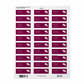 Cranberry Bloem Bruiloft Retouradres Label (Full Sheet)