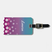 Cranberry-Blue Bubbles Bagagelabel (Voorkant horizontaal)