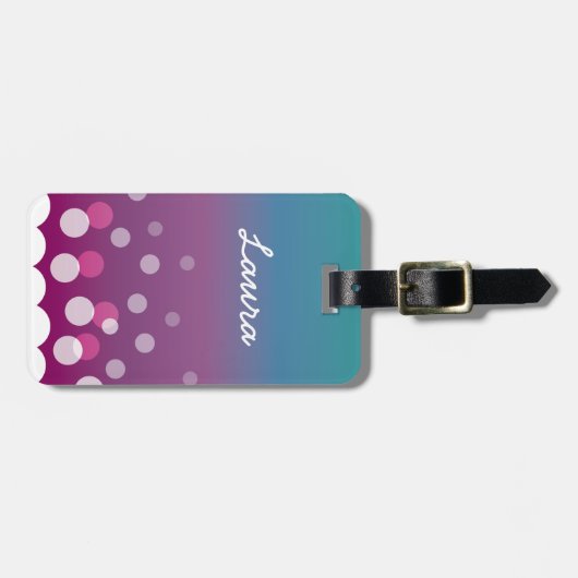 Cranberry-Blue Bubbles Bagagelabel (Voorkant horizontaal)