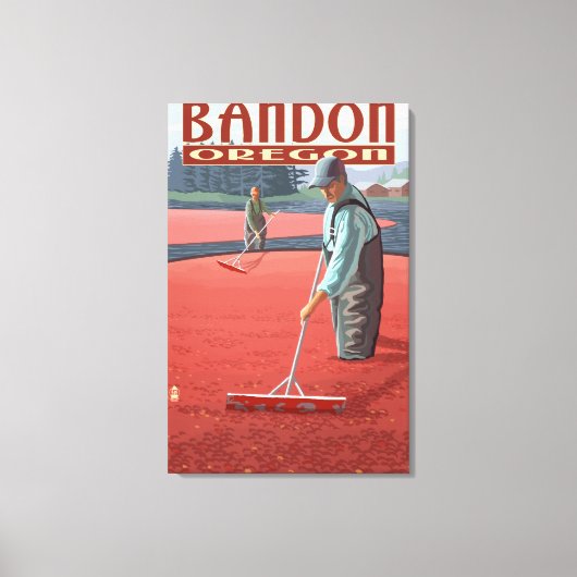 Cranberry Bogs Harvest - Bandon, Oregon Canvas Afdruk (Voorkant)