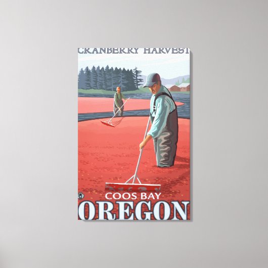 Cranberry Bogs Harvest - Coos Bay, Oregon Canvas Afdruk (Voorkant)