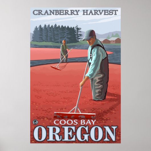 Cranberry Bogs Harvest - Coos Bay, Oregon Poster (Voorkant)