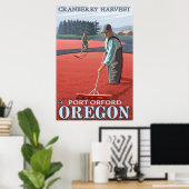 Cranberry Bogs Harvest - Port Orford, Oregon Poster (Thuiskantoor)