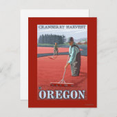 Cranberry Bogs Harvest Vintage Travel Poster Briefkaart (Voorkant / Achterkant)