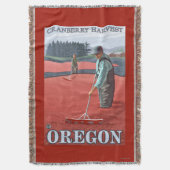 Cranberry Bogs Harvest Vintage Travel Poster Deken (Voorkant Verticaal)