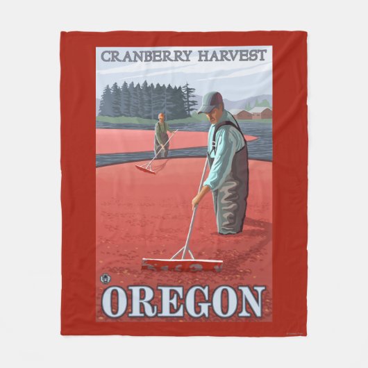 Cranberry Bogs Harvest Vintage Travel Poster Fleece Deken (Voorkant)