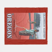 Cranberry Bogs Harvest Vintage Travel Poster Fleece Deken (Voorkant (Horizontaal))