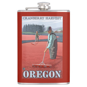 Cranberry Bogs Harvest Vintage Travel Poster Heupfles