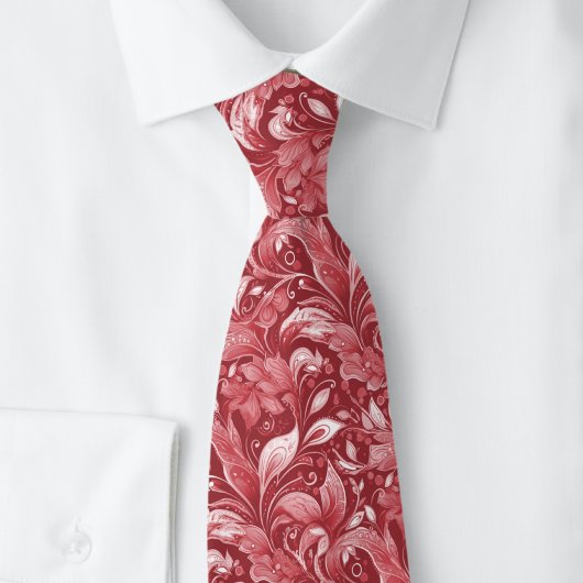Cranberry Botanische Batik Stropdas