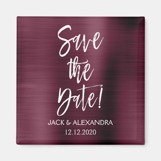 Cranberry Bourgogne en wit slaan de datummagneet o Magneet (Voorkant)