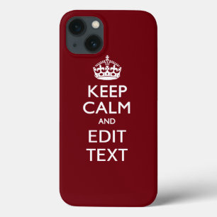 Cranberry Burgundy Keep Calm en Jouw tekst Case-Mate iPhone Case