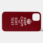 Cranberry Burgundy Keep Calm en Jouw tekst Case-Mate iPhone Case (Achterkant (horizontaal))
