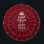 Cranberry Burgundy Keep Calm en Jouw tekst Dartbord<br><div class="desc">Je persoonlijke Keep Calm-gezegde op een mooi aangepast, ruw kleurenkleurdecor met gebuik. Een gepersonaliseerd gezegde van de Stijl van de Kalm van het Levensonderhoud op één van een vriendelijk gift. Een grappige of grillige poging om uw creatieve woorden op twee bewerkbare tekstregels te zetten. Vergeet niet om de KAPITAALletters voor...</div>