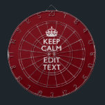 Cranberry Burgundy Keep Calm en Jouw tekst Dartbord<br><div class="desc">Je persoonlijke Keep Calm-gezegde op een mooi aangepast, ruw kleurenkleurdecor met gebuik. Een gepersonaliseerd gezegde van de Stijl van de Kalm van het Levensonderhoud op één van een vriendelijk gift. Een grappige of grillige poging om uw creatieve woorden op twee bewerkbare tekstregels te zetten. Vergeet niet om de KAPITAALletters voor...</div>