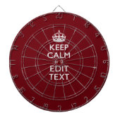 Cranberry Burgundy Keep Calm en Jouw tekst Dartbord (Voorkant)