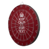 Cranberry Burgundy Keep Calm en Jouw tekst Dartbord (Voorkant Rechts)