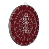 Cranberry Burgundy Keep Calm en Jouw tekst Dartbord (Voorkant Links)