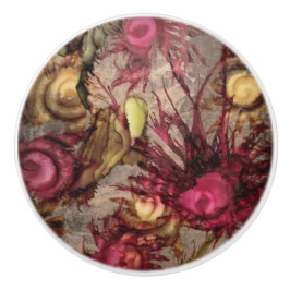 Cranberry Ceramic Knob. Keramische Knop