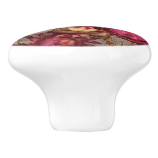 Cranberry Ceramic Knob. Keramische Knop (Zijkant)