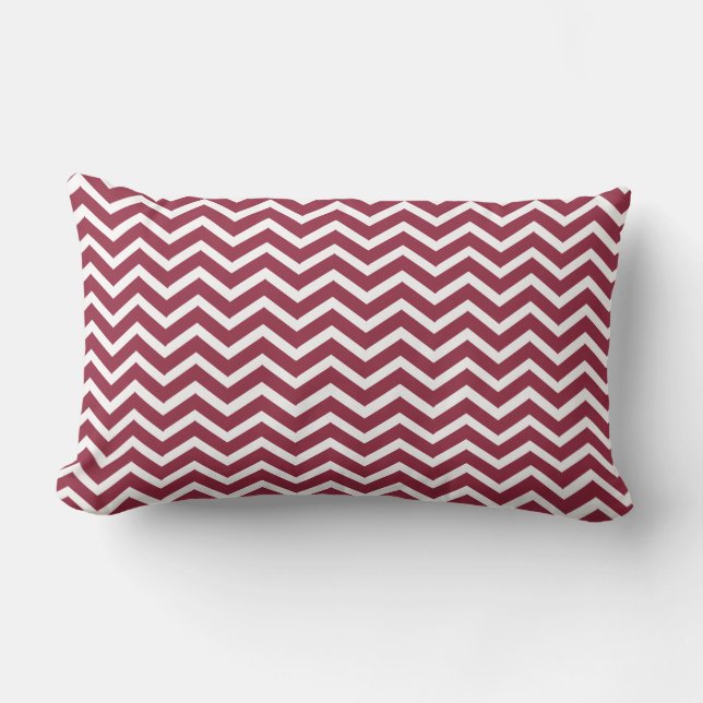 Cranberry Chevron Lumbar Pillow Kussen (Voorkant)