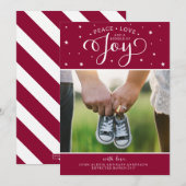 Cranberry Christmas zwangerschapsaankondiging Kaar Feestdagenkaart (Voorkant / Achterkant)