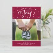 Cranberry Christmas zwangerschapsaankondiging Kaar Feestdagenkaart (Staand voorkant)