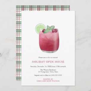 Cranberry Cocktail Feestelijke Kerst Drinken Feest Kaart
