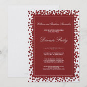 Cranberry Confetti Dinner Party Invitation Kaart (Voorkant / Achterkant)