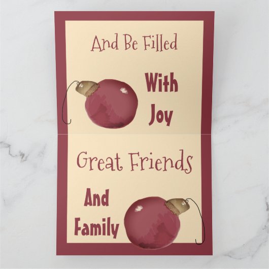 Cranberry Cream Kerstmis Wenskaart Kaart (Binnen)