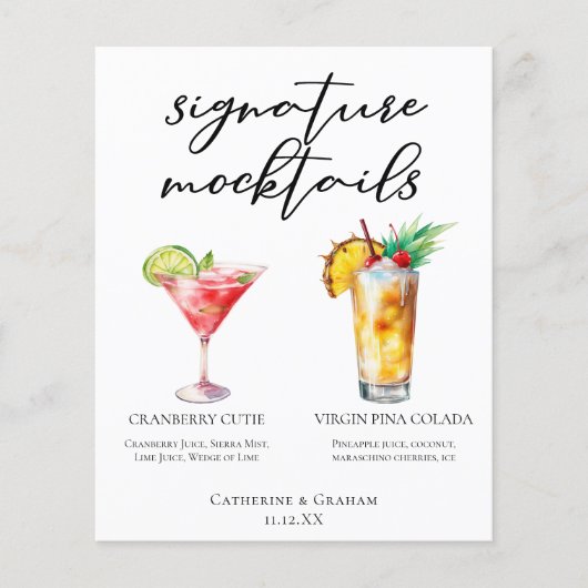 Cranberry Cutie Piña Colada Mocktails Menu (Voorkant)