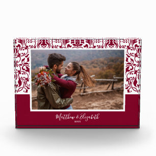 Cranberry Damask kerst op maat Fotoblokken