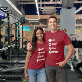 Cranberry Eat Sleep Gym Repo Pictogram T-shirt