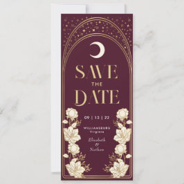 Cranberry Elegant Arch Art Nouveau Save the Date Kaart