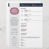 Cranberry Emblem Resume Persoonlijk Briefhoofd (Voorkant / Achterkant)