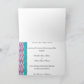 Cranberry en Blauwgroen iKat ZigZag Pattern Aankondiging (Binnen)