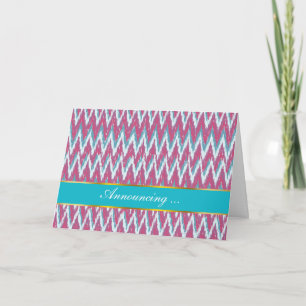 Cranberry en Blauwgroen iKat ZigZag Pattern Aankondiging