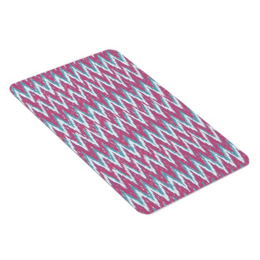 Cranberry en Blauwgroen iKat ZigZag Pattern Magneet (Rechterzijde)